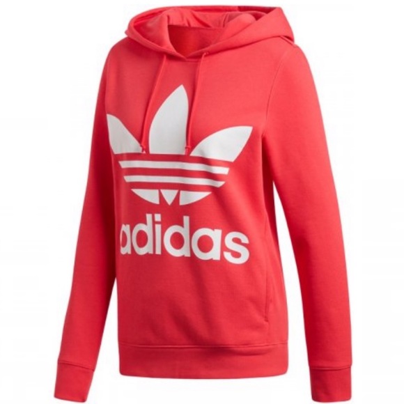 Adidas Original Women's Trefoil Hoodie Core Pink - Picture 2 of 7